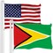 G128 Combo Pack: American USA Flag 3x5 Ft & Guyana Guyanese Flag 3x5 Ft | Both LiteWeave Pro Series Printed 150D Polyester, Brass Grommets
